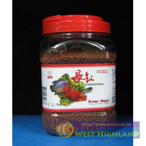 福壽 長紅增豔血鸚鵡飼料(罐裝)1KG(大粒)