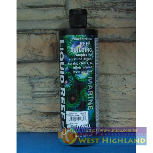 美國BWA LiquidReef 礁岩生物鈣成長補給(珊瑚、軟體、無脊椎) 500ml