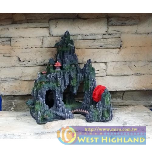 台灣ISTA 造景擺飾 造景山水 3D 大假山水車 26*16*28cm 波麗纖維製品