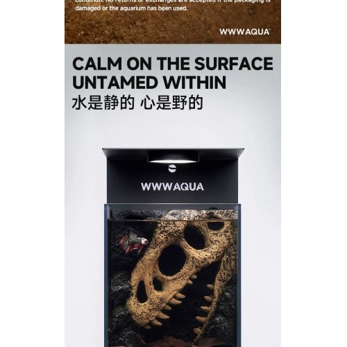 WWWAQUA 精緻飼養缸 超白玻璃（20×20×23） +背部過濾 +精緻背景 +磁吸景觀燈（可app）無法寄送.需自取